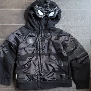Toddler Disney Spiderman Mask Black Zip Up Hoodie